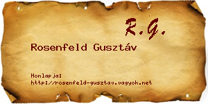 Rosenfeld Gusztáv névjegykártya